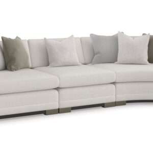 Caracole Upholstery Deep Retreat 3-Piece Sectional in Silver Shadow